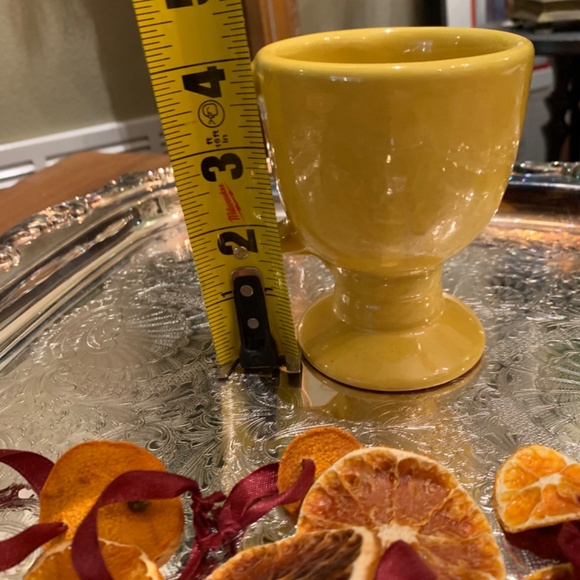 Frankoma 30B Sunshine Yellow Scalloped Bowl And Pedestal C13 Mug - Picture 10 of 11